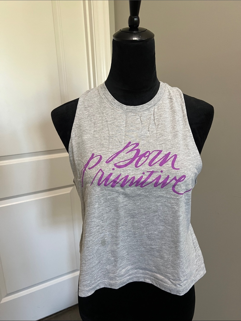 Born Primitive Gray Tank with Purple Script Logo